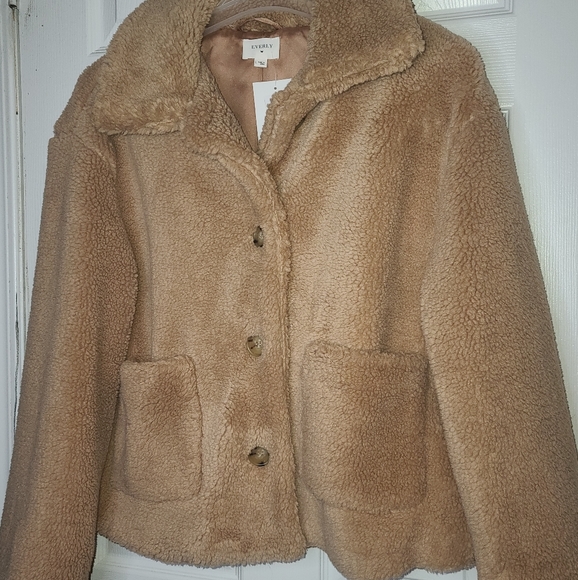 NWT Everly Camel Teddy Coat - Picture 2 of 6
